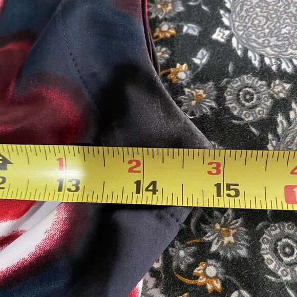 Ann Taylor Red and Black Floral Dress Size 4P - Picture 10 of 11